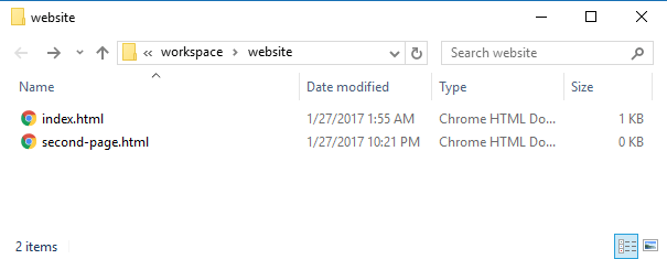 Two html files in same folder